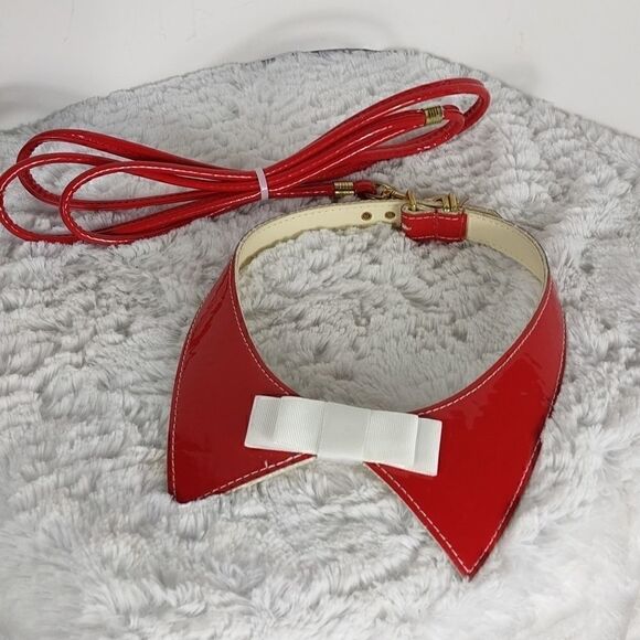 Red Dog Collar & Leash 18 - Picture 1 of 5